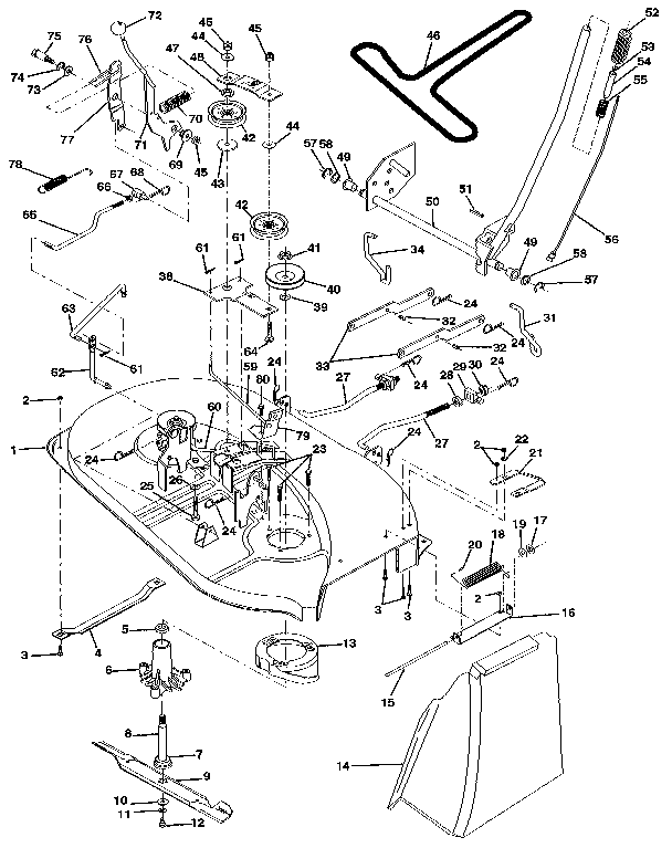 Craftsman 917255591 38" mower deck diagram