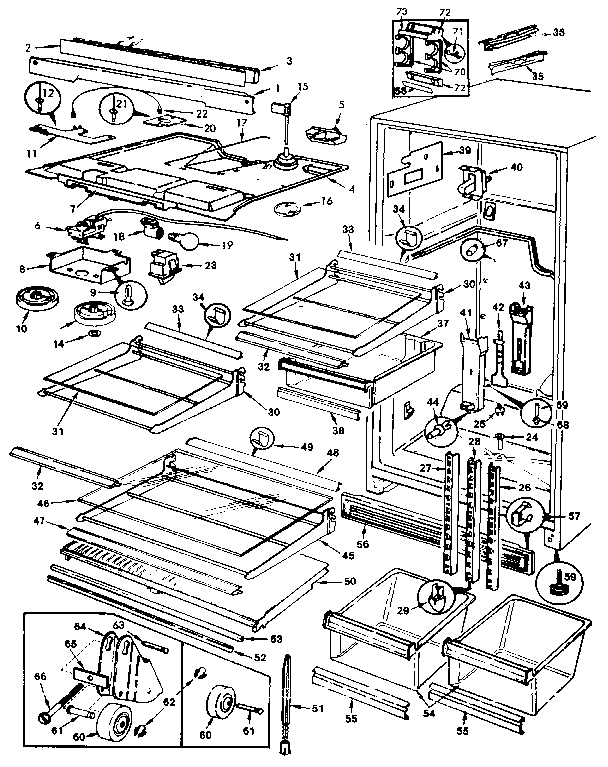 Jenn-Air JRTD225LB/M9C76B fresh food compartment diagram