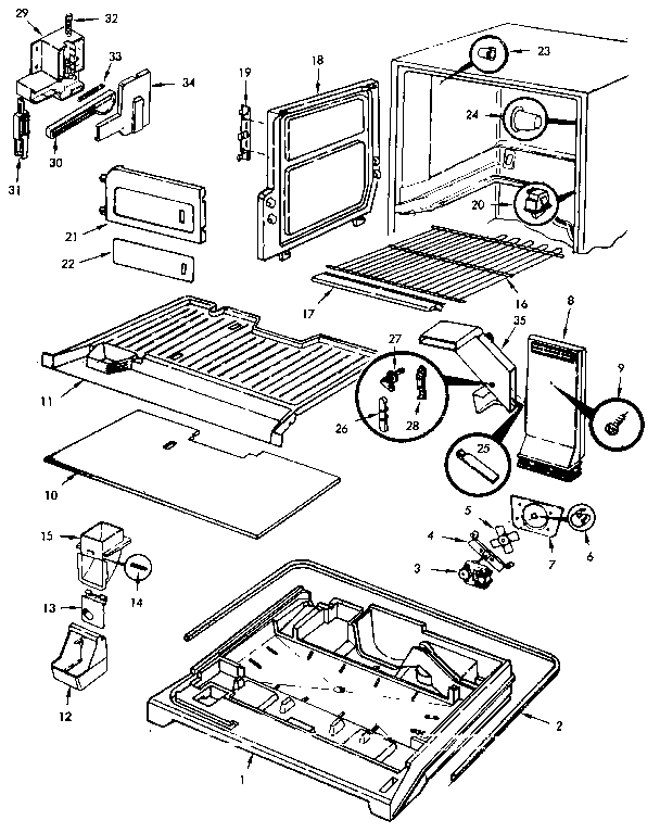 Jenn-Air JRTD225LB/M9C76B freezer compartment diagram