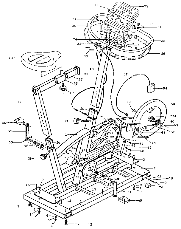 Gold's Gym E650 main frame diagram