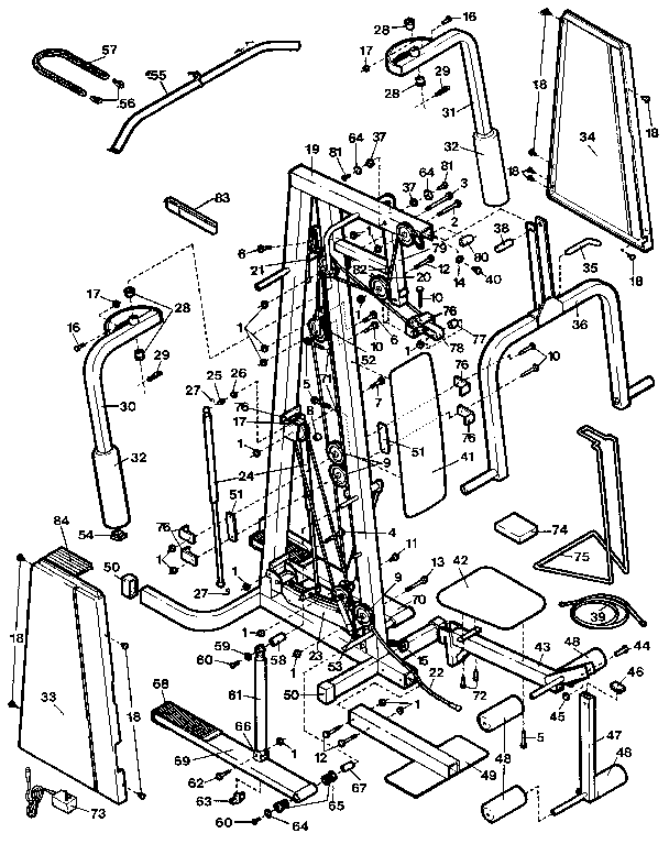 Weslo WL035010 unit parts diagram