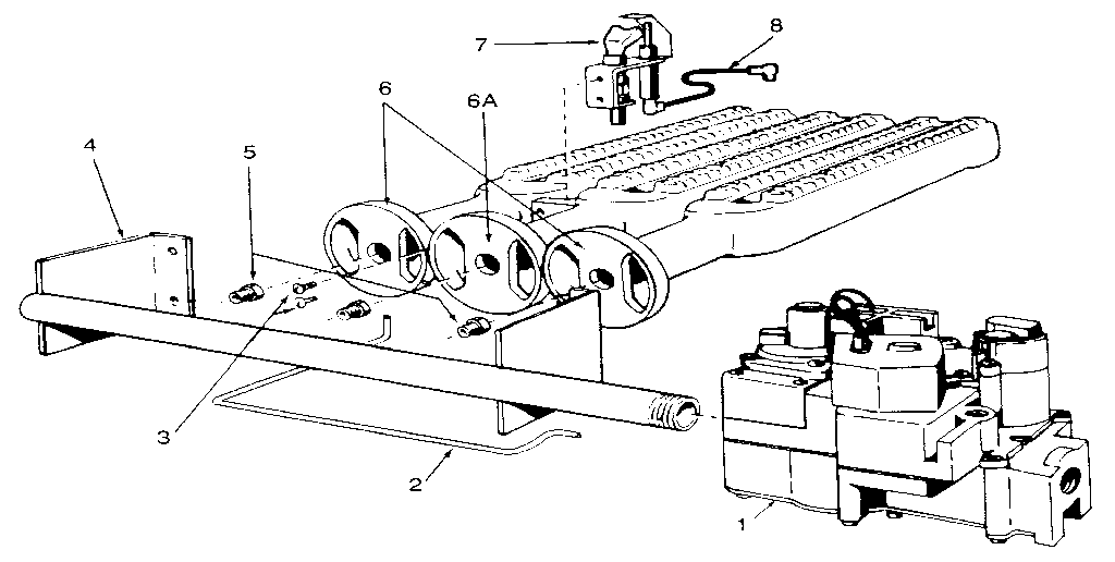 Kenmore 229960080 gas burners and manifold diagram