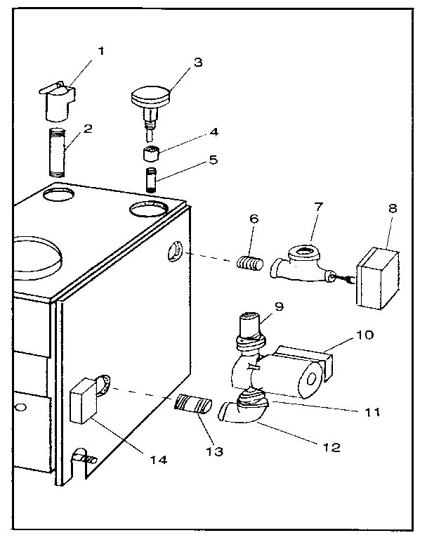 Kenmore 229960080 boiler controls and piping diagram