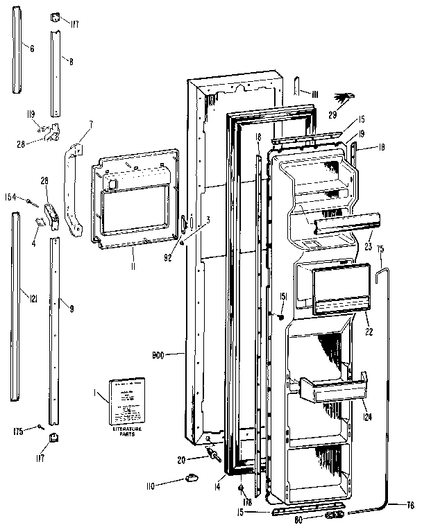 Kenmore 3639527820 freezer door diagram