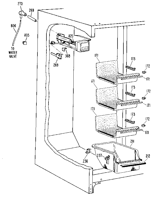 Kenmore 3639527820 freezer section diagram