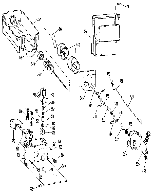 Kenmore 3639527820 ice bucket diagram
