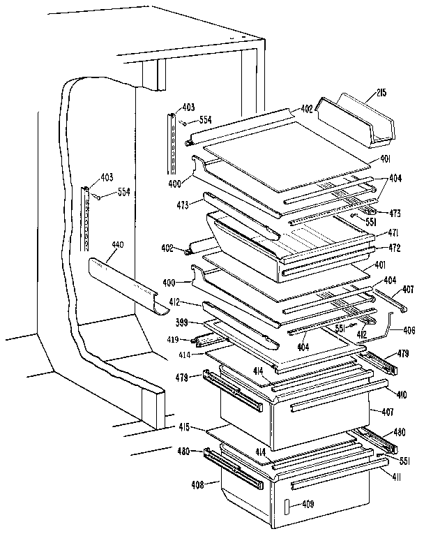 Kenmore 3639527820 fresh food section diagram
