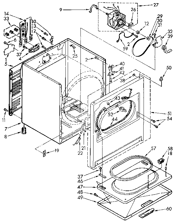 Kenmore 11096273600 cabinet diagram