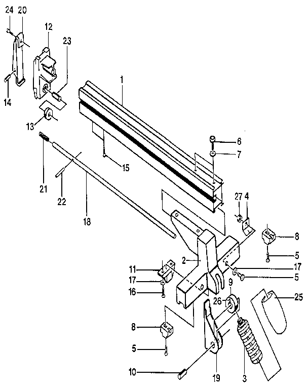 Ryobi BT3000-1987 rip fence assembly diagram