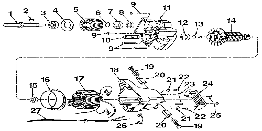 Ryobi BT3000-1987 motor assembly diagram