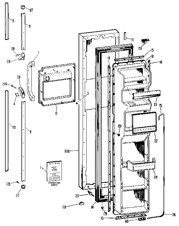 Kenmore 3639527720 freezer door diagram