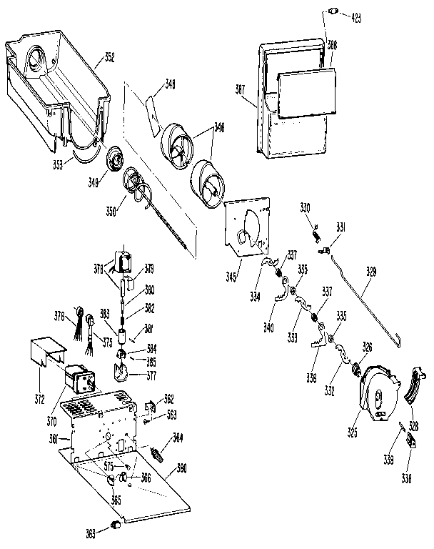 Kenmore 3639527720 ice bucket diagram