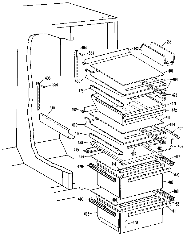 Kenmore 3639527720 fresh food section diagram