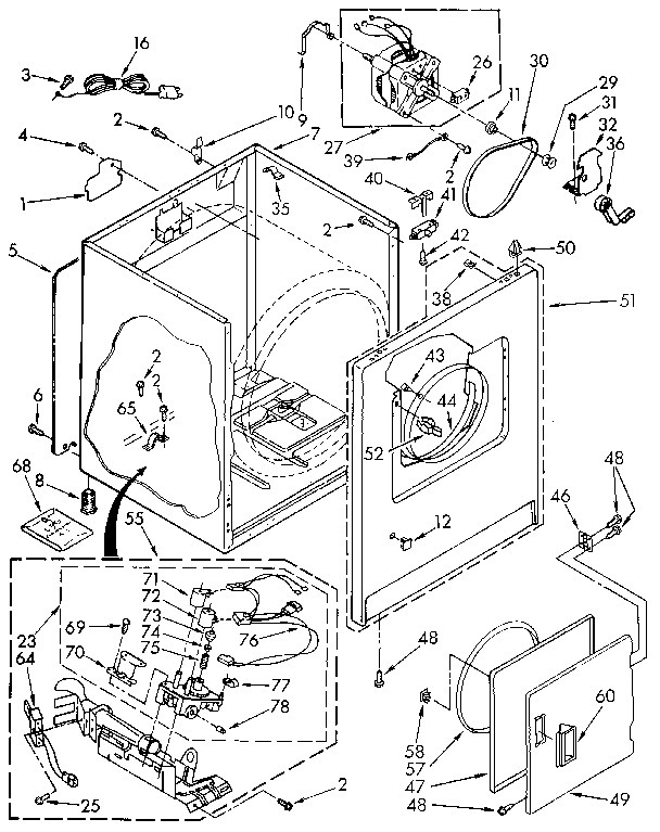 Kenmore 11097264800 cabinet diagram
