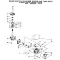 Kenmore 11092292100 brake, clutch, gearcase, motor and pump diagram