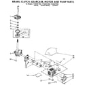 Kenmore 11092291100 brake, clutch, gearcase, motor and pump diagram
