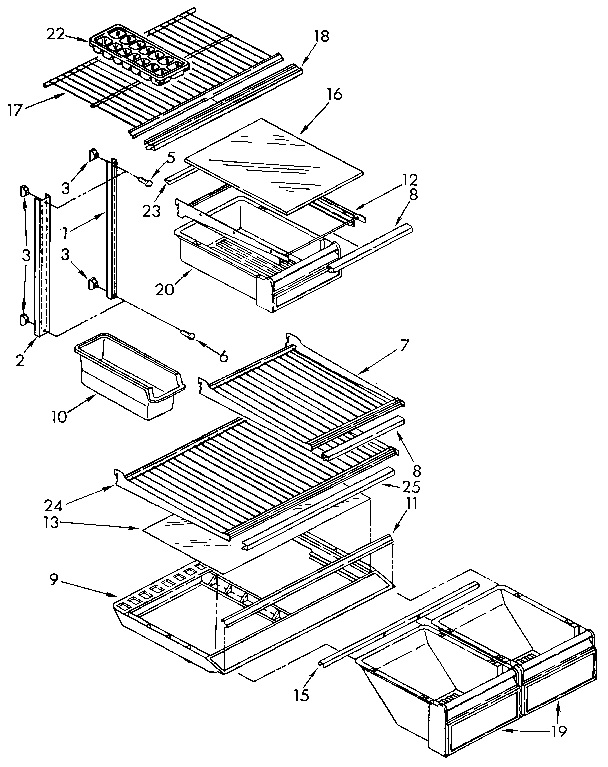 Kenmore 1069600585 shelf diagram