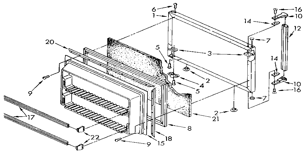 Kenmore 1069600585 freezer door diagram
