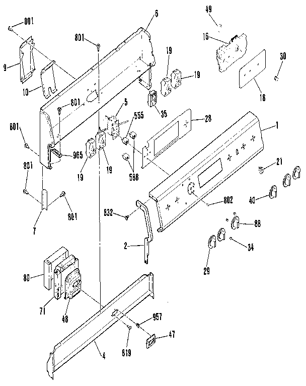 Kenmore 9119562991 backguard section diagram