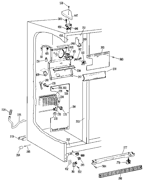 Kenmore 3639512413 freezer section diagram