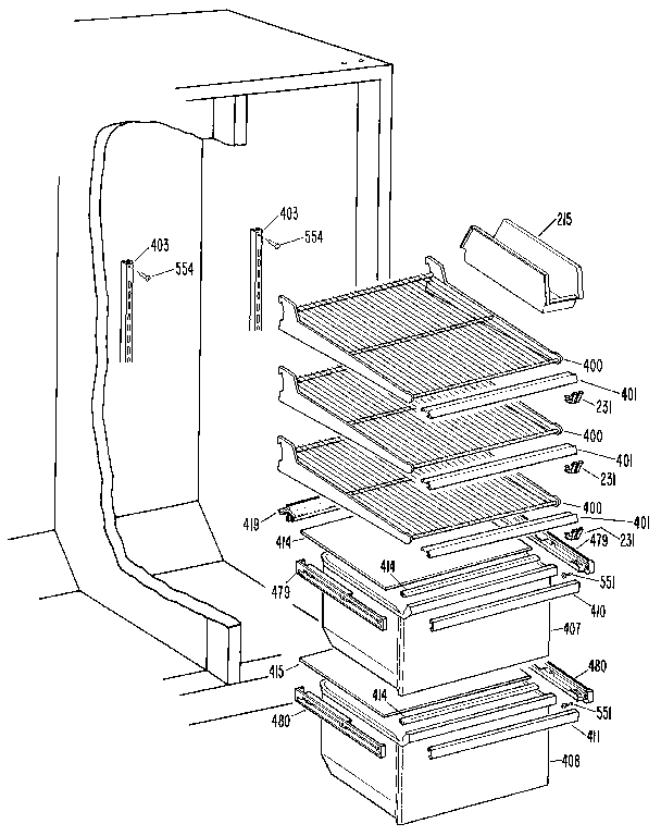 Kenmore 3639512413 fresh food section diagram