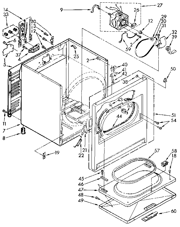 Kenmore 11096280600 cabinet diagram