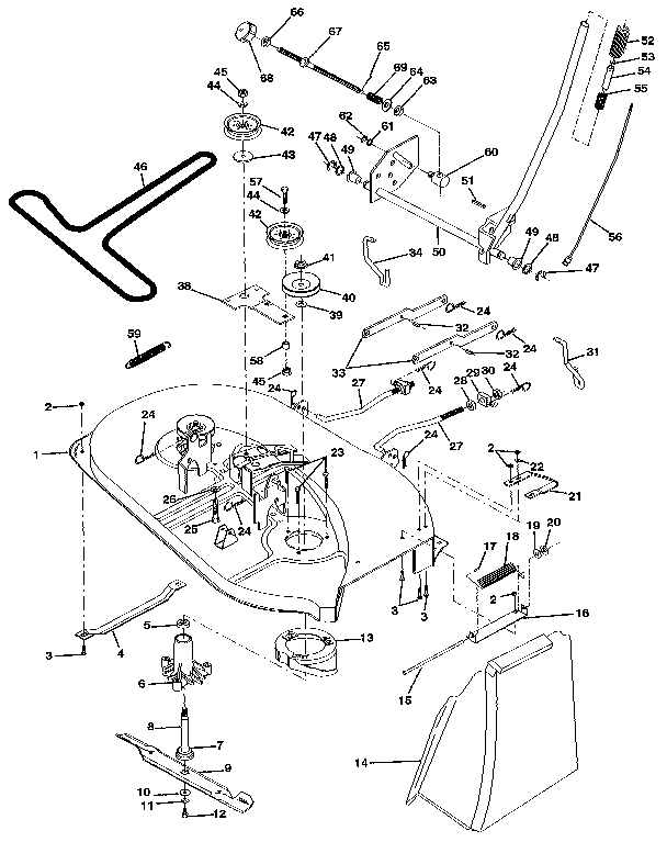 Craftsman 917255251 38" mower diagram