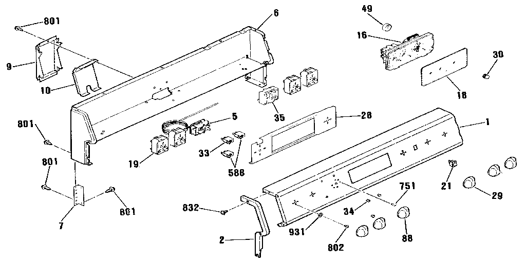 Kenmore 9119312190 backguard section diagram
