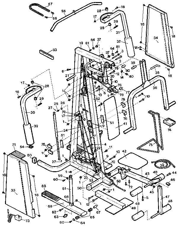 Weslo WL035011 unit parts diagram