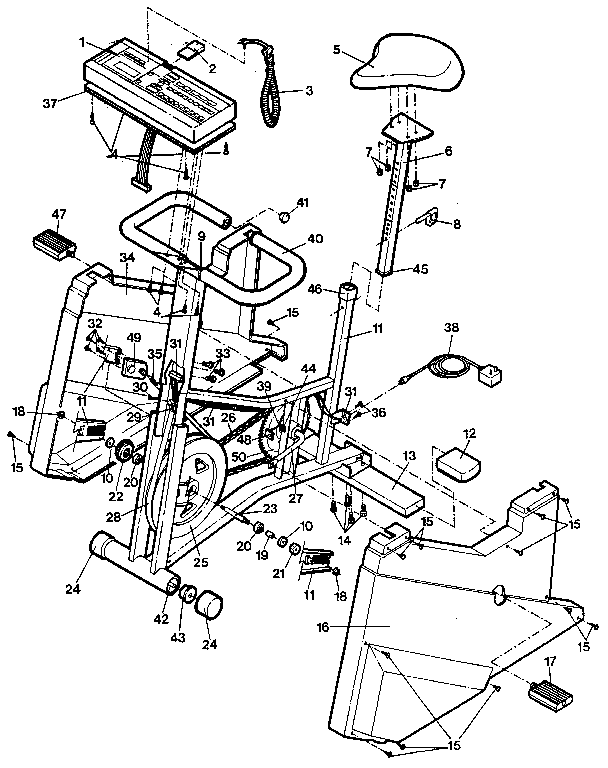 Weslo WL750010 unit parts diagram