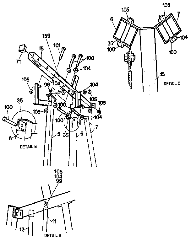 Weider E8800 top frame assembly diagram