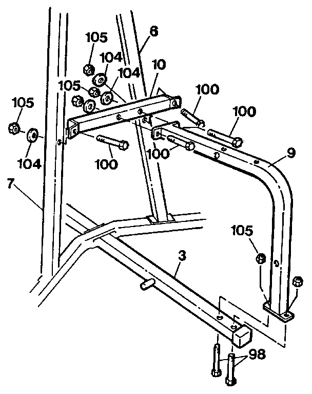 Weider E8800 ab/back station assembly diagram