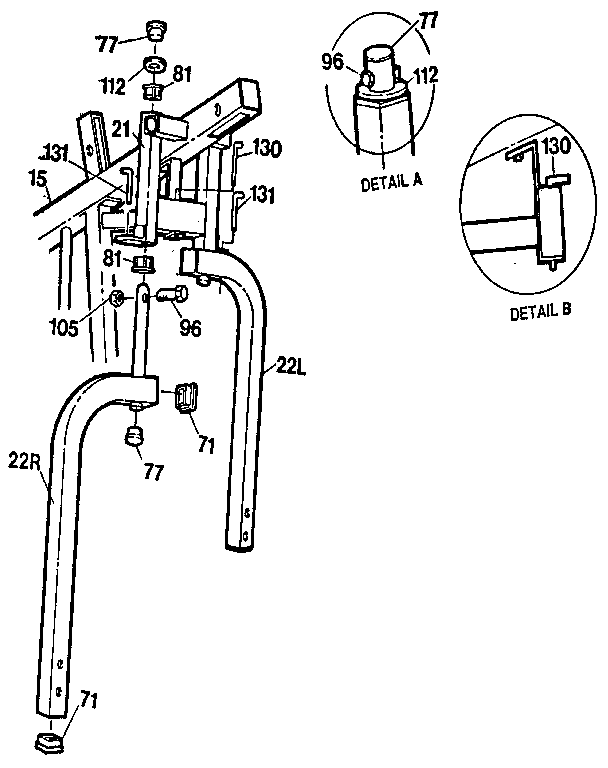 Weider E8800 pec-deck arms diagram