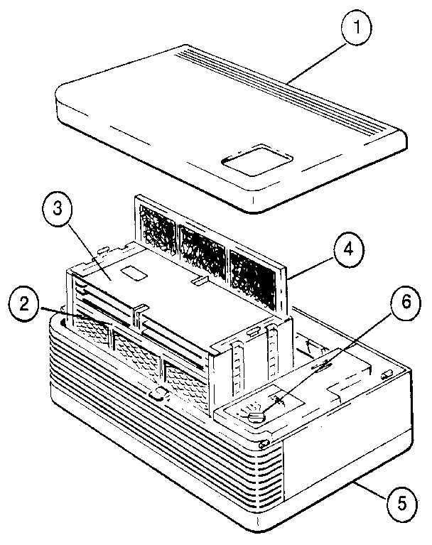 Trion 442501-001 functional replacement parts diagram