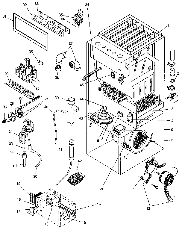 ICP NUGK125DK08 functional replacement parts diagram