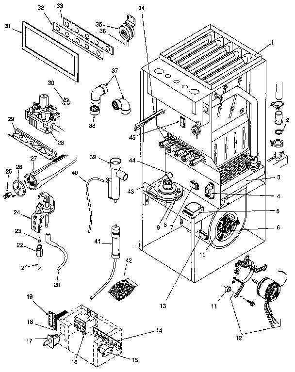 ICP NUGK100DH11 functional replacement parts diagram