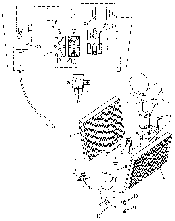 ICP NCHAA47AH01 functional replacement parts diagram