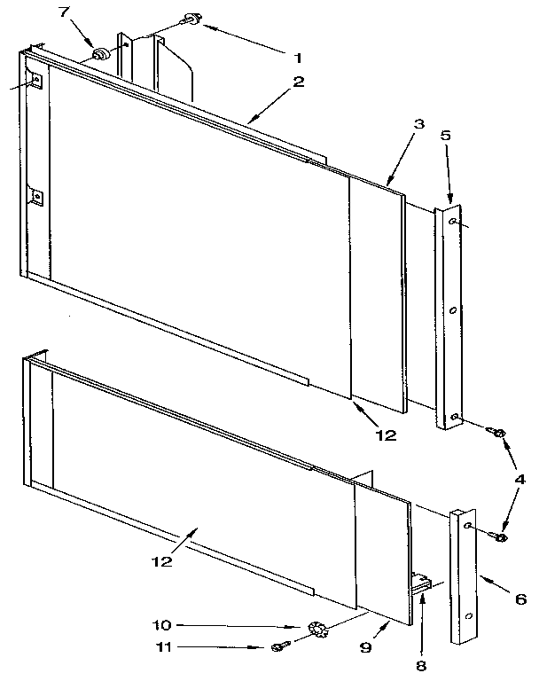 KitchenAid KUDM22HT0 door and panel diagram