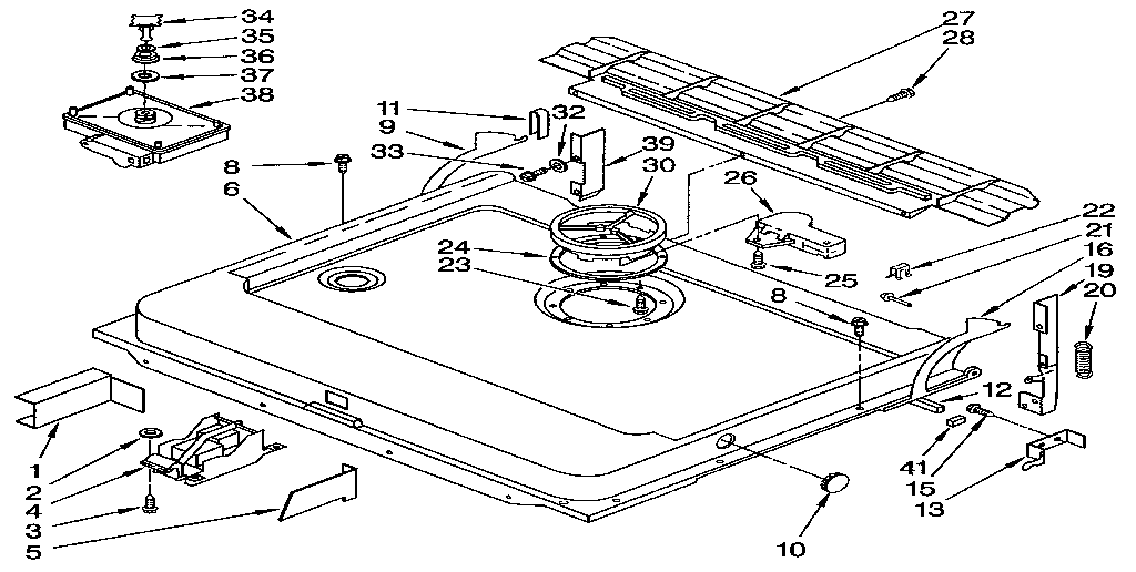KitchenAid KUDM22HT0 door and latch diagram