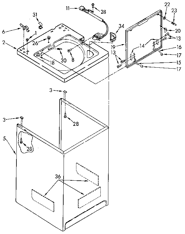 KitchenAid KAWE760WAL3 top and cabinet diagram