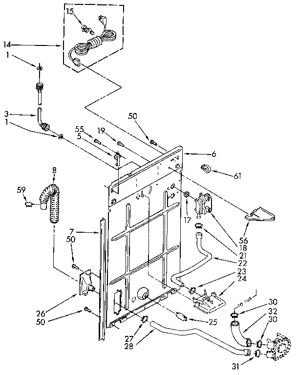 KitchenAid KAWE760WAL3 rear panel diagram
