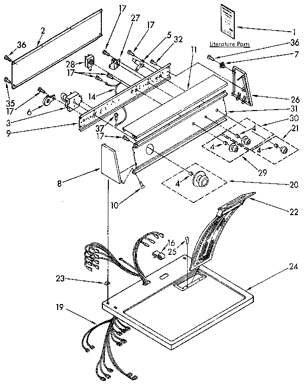 Kenmore 11096278100 top and console diagram