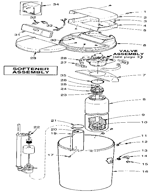 Kenmore 6253488003 softener assembly diagram