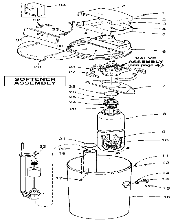Kenmore 625348832 softener assembly diagram