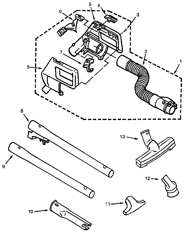 Kenmore 86021743 hose & attachment diagram