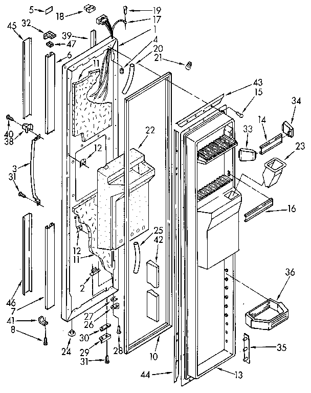 Kenmore 1069515782 freezer door diagram