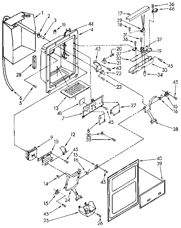 Kenmore 1069515782 dispenser front diagram