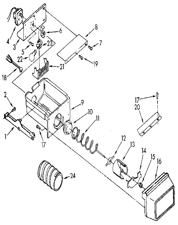 Kenmore 1069515511 freezer interior diagram