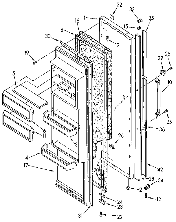 Kenmore 1069515511 refrigerator door diagram