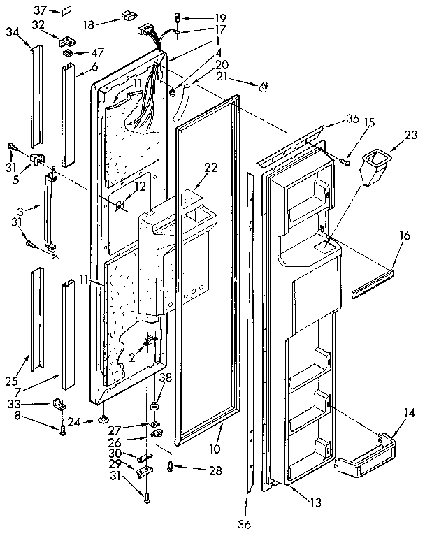 Kenmore 1069515511 freezer door diagram